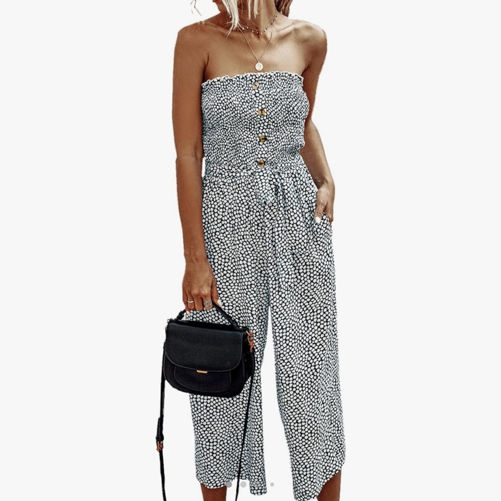 Jumpsuit Cropped Polka Dot